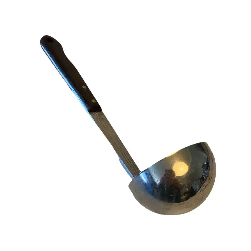 Vintage Veri-Sharp Ladle Stainless Steel 10” Riveted Wood Handle Made In USA